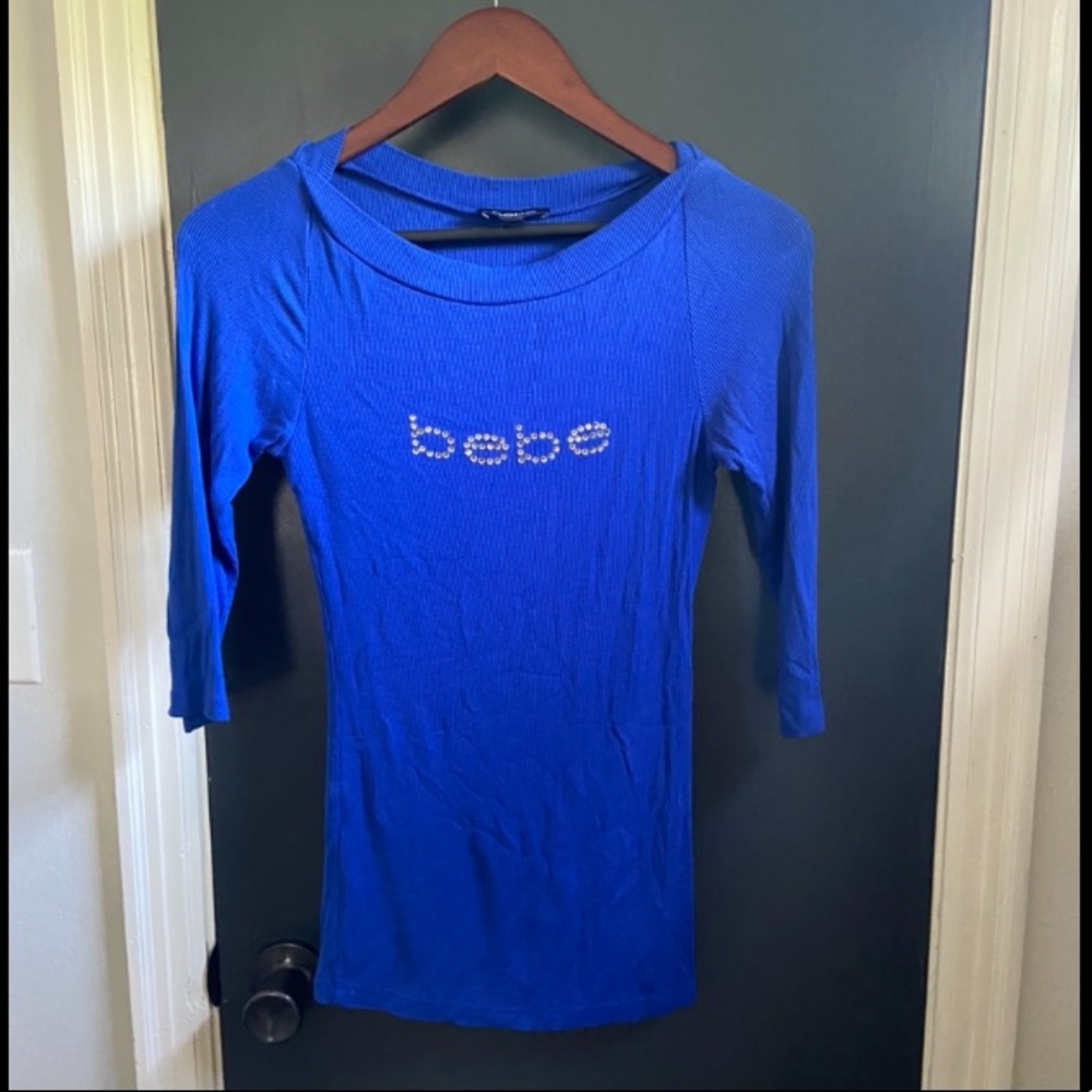 Bebe rhinestone logo shirt